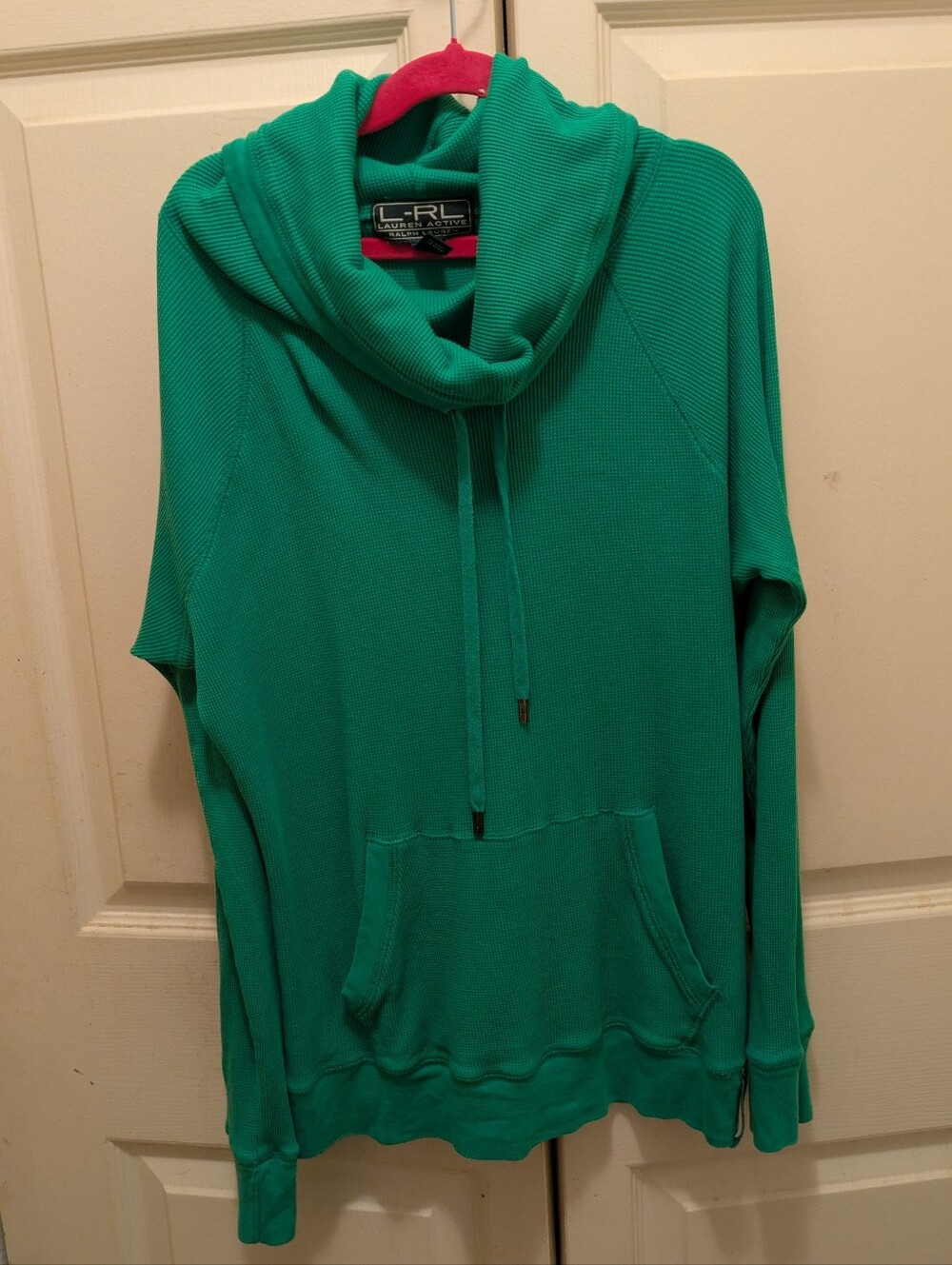 Lauren Ralph Lauren Women’s Emerald Green Cowl-Neck Pullover Sweater